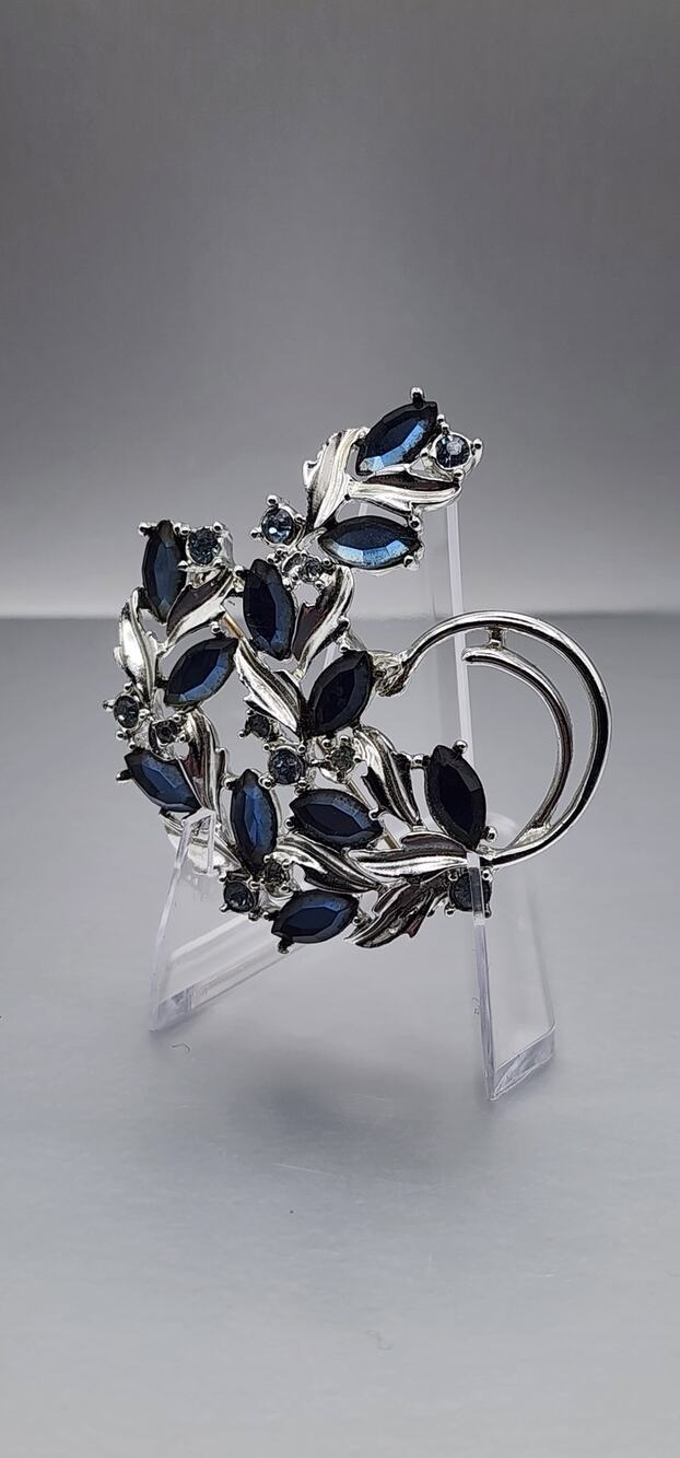 1958 Sarah Coventry Blue Champagne Brooch Blue Rhinestone SAC Vintage Pin
